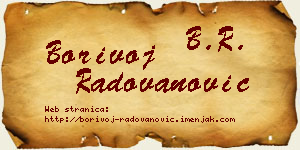Borivoj Radovanović vizit kartica
